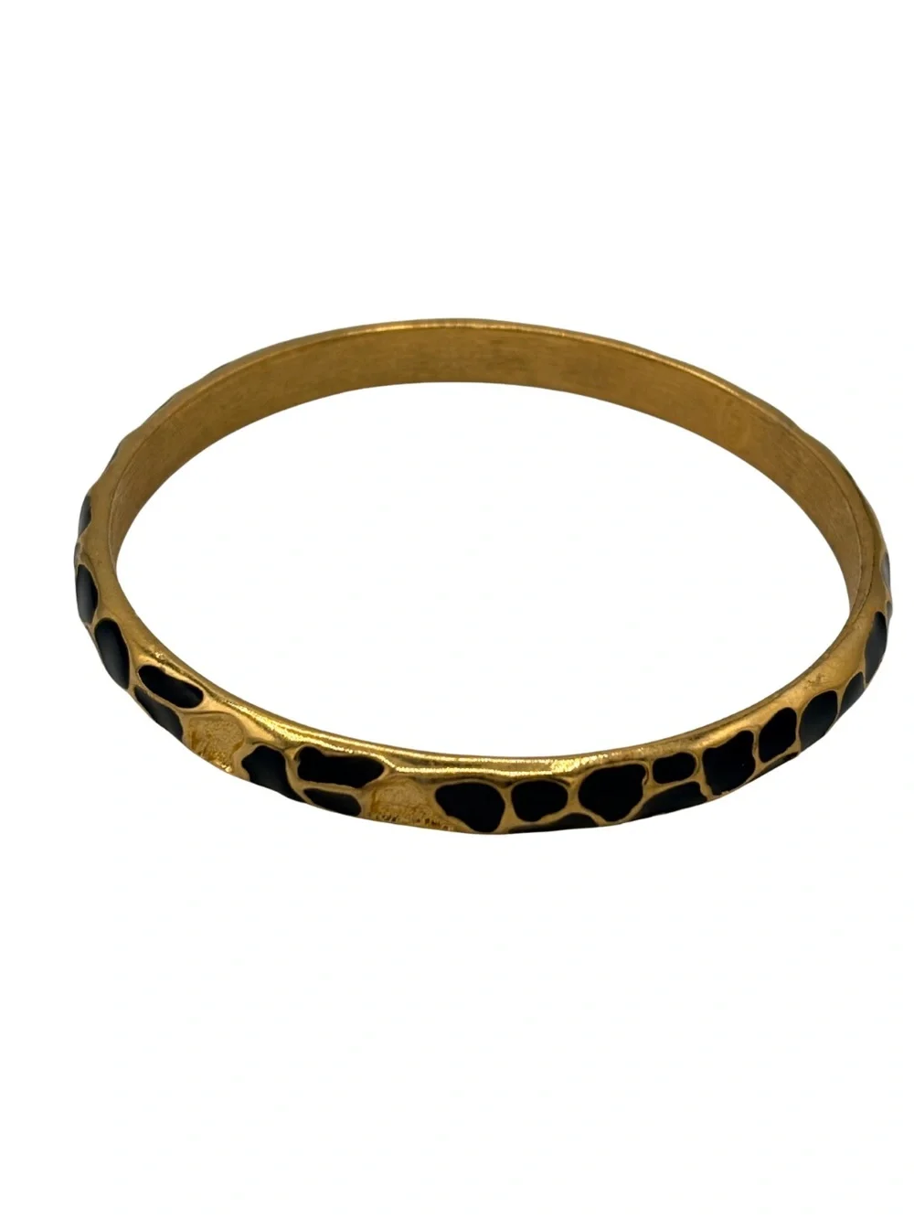 Vintage KJL Kenneth Jay Lane Gold and Black Enamel Women's Bangle Bracelet